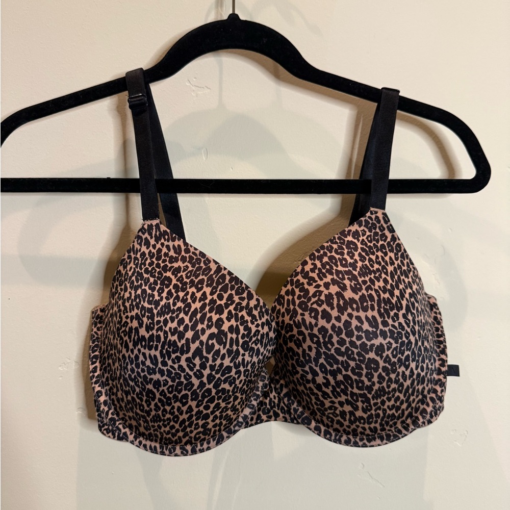 Victoria's Secret Leopard Print Bra with Black Straps